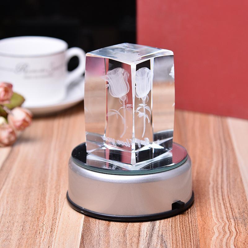3pcs Luminous Crystal Glass features 4 LED lights that create a beautiful and colorful display.