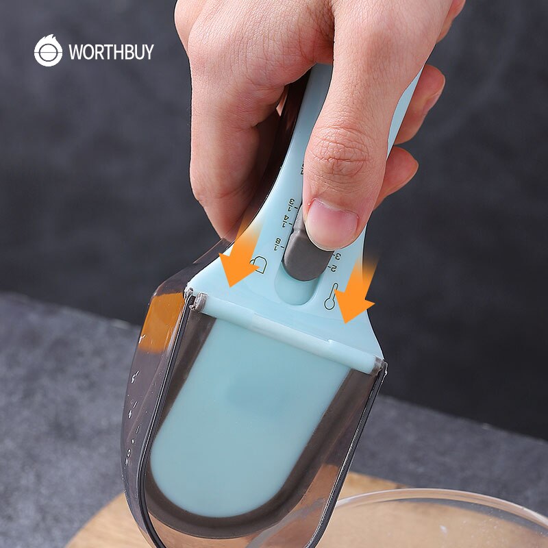Creative Adjustable Measuring Spoons With Scale Baking Cooking Kitchen Tools
