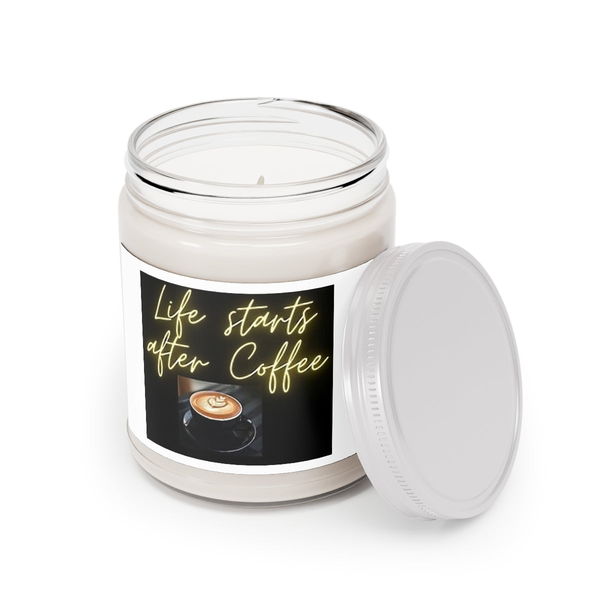 " Life Starts After Coffee " Scented Candles, 9oz Holiday Gift Birthday Comfort Spice, Sea Breeze, Vanilla Bean Scent