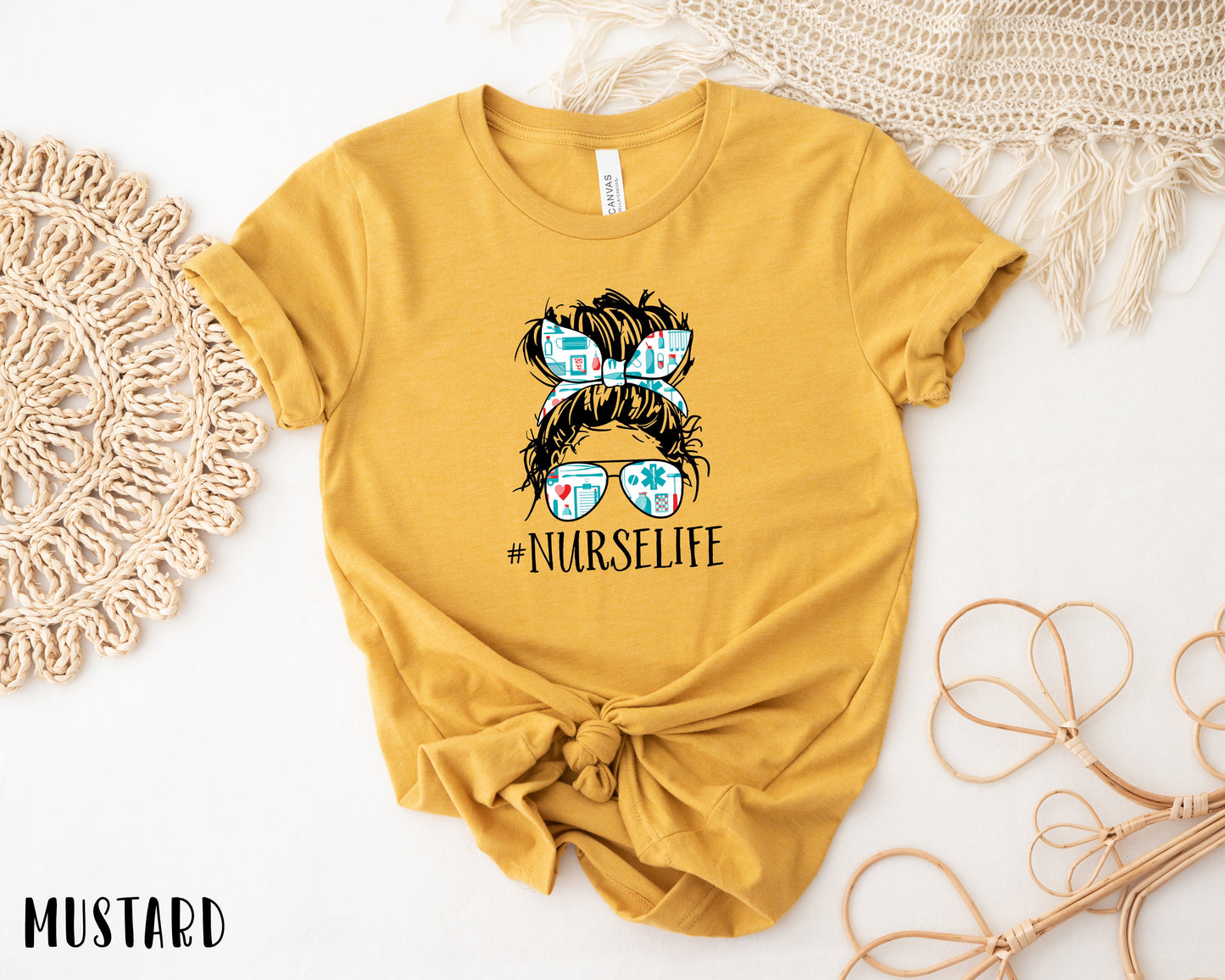 Messy Bun Nurse Life Short Sleeve Shirt
