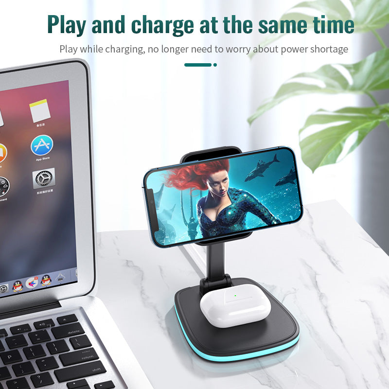 3in1 15W Folding Wireless Magnetic Charger Universal Charging Fast Convenient