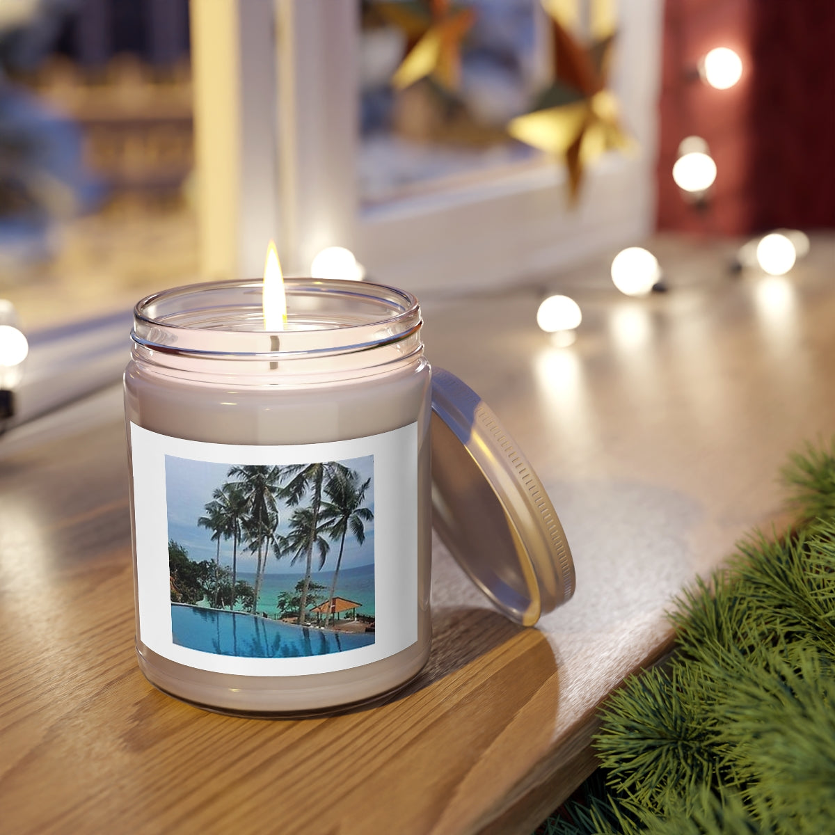 " Beautiful Scenery " Design Scented Candles, 9oz Holiday Gift Birthday Gift Comfort Spice Scent, Sea Breeze Scent, Vanilla Bean Scent Home Decor