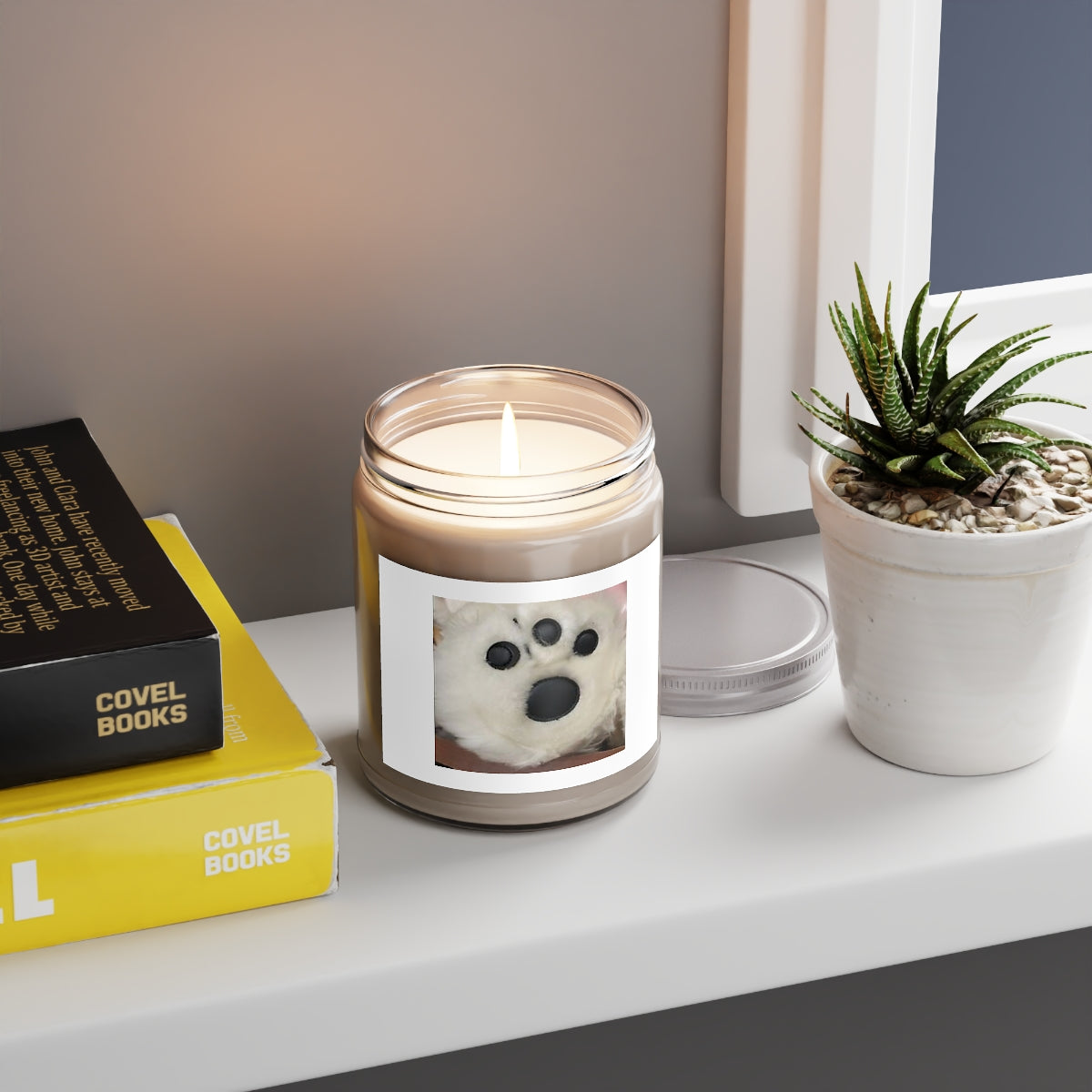" White Paw " Design Scented Candles, 9oz Holiday Gift Birthday Gift Comfort Spice Scent, Sea Breeze Scent, Vanilla Bean Scent Home Decor
