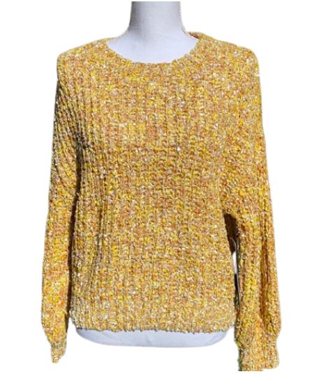 50% OFF YELLOW LONG SLEEVE SWEATER SIZE LARGE WOMEN'S LADIES FASHION WINTER FALL SEASON