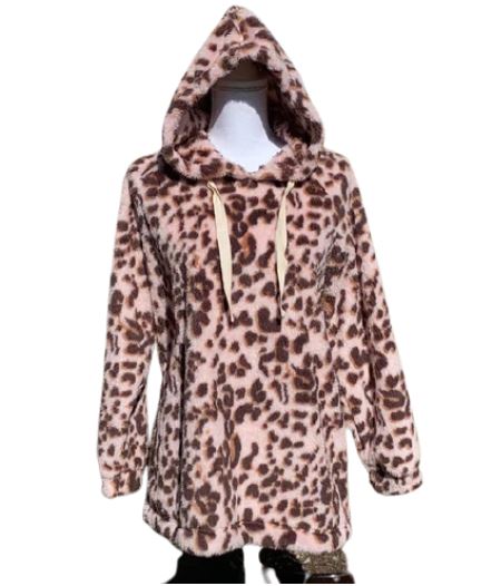 50% OFF ANIMAL PRINT HOODIE JACKET WINTER FALL. SIZE XL SOFT WOMEN'S LADIES FASHION