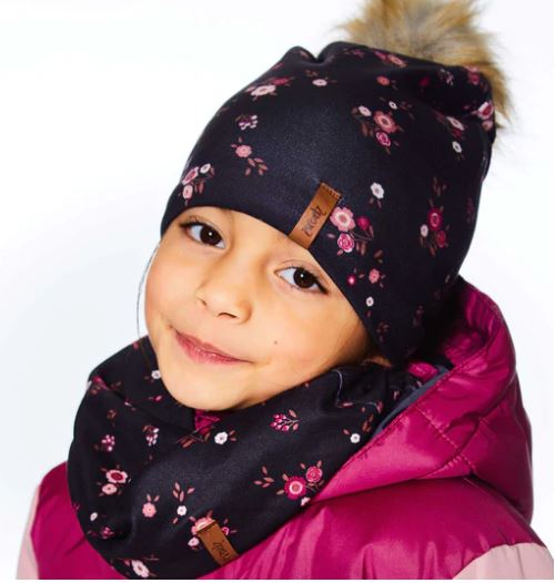 50% OFF JERSEY NECK TUBE WITH PRINTED FLOWERS LIGHT PINK FOR KIDS WINTER COLD SEASON