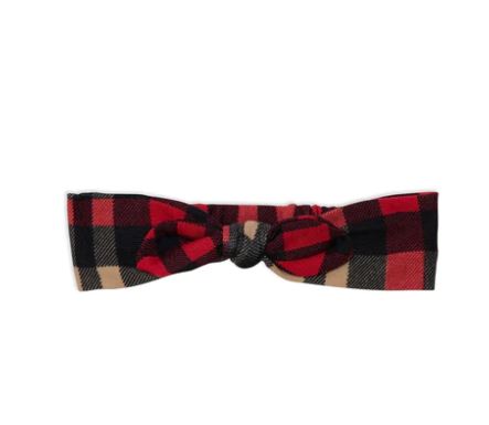 PLAID KNOTTED HEADBAND