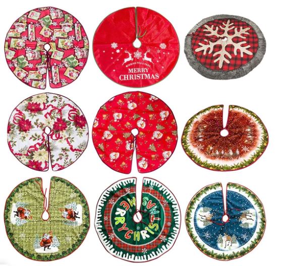 3PCS CHRISTMAS TREE SKIRT HOME DECORATION