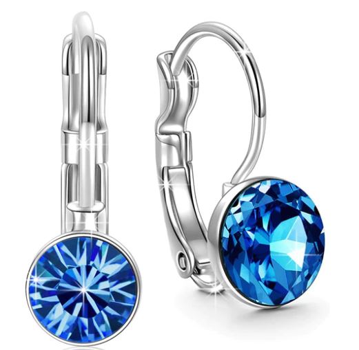 Mini Baby Leverback Earrings in 18K White Gold Plated