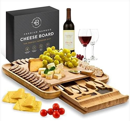 Bambüsi Charcuterie Board Gift Set – Elegant Gifts for Women – Bamboo Cheese Board Set with Serving Utensils