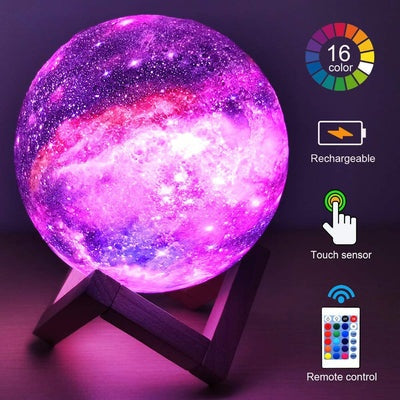 T20 3D PRINTING MOON LAMP GALAXY MOON LIGHT KIDS NIGHT LIGHT 16 COLOR CHANGE TOUCH REMOTE CONTROL GALAXY LIGHT