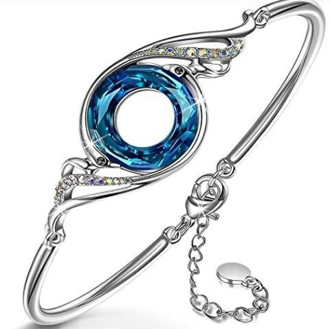 Kate Lynn “Rise From the Ashes” Phoenix Bracelet Made with Crystals from Austria, Adjustable Bangle Bracelet for Women 7″+2″, Packaged with Jewelry Box, Birthday Gift for Women, Symbol of Luck and Renewal