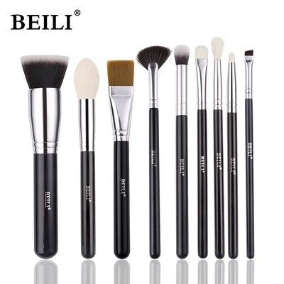 BEILI GOAT MAKEUP BRUSH SET EYESHADOW MAKEUP BRUSHES PROFESSIONAL FOUNDATION BLENDING EYEBROW FAN BLUSH