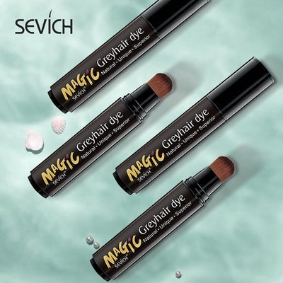 SEVICH HAIR DYE PEN HAIR ROOT TOUCH UP BLACK BROWN HAIR COLOR STICK DISPOSABLE HAIR DYE CREAM BRUSH EASY TO CARRY MAGIC STICK