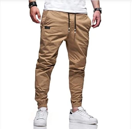 Bilitry Men Joggers Chino Cargo Pants Hiking Outdoor Recreation Pants Twill Fitness Track Jogging Pants Casual Cotton Pants