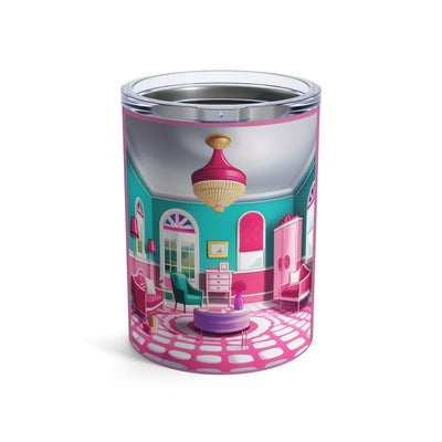 " DOLL HOUSE" DESIGN TUMBLER 10OZ PORTABLE TRAVEL DRINKWARE