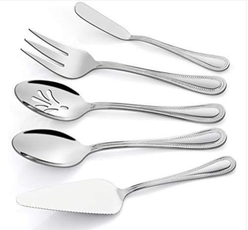 Serving Utensils, HaWare Stainless Steel Silverware Serving Set 5 Pieces