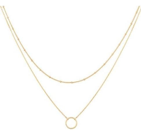 MEVECCO Layered Heart Necklace Pendant Handmade 18k Gold Plated Dainty Gold Choker Arrow Bar Layering Long Necklace for Women