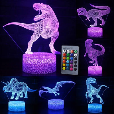 3D LED NIGHT LIGHT LAMP DINOSAUR SERIES 16COLOR 3D NIGHT LIGHT REMOTE CONTROL TABLE LAMPS TOYS GIFT FOR KID HOME DECORATION D23