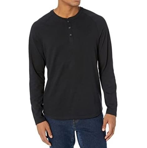 Amazon Essentials Men’s Regular-Fit Long-Sleeve Henley Shirt (Available in Big & Tall)