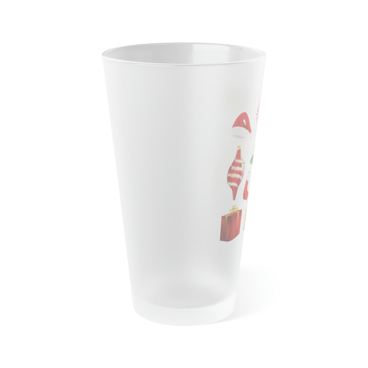 Frosted Pint Glass, 16oz Christmas Holiday Season Gift Giving Family Gathering Yuletides Season Family Gifts Christmas Day