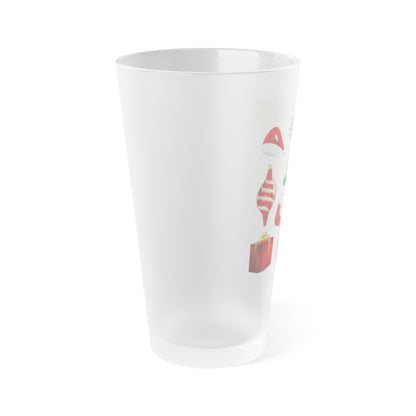 Frosted Pint Glass, 16oz Christmas Holiday Season Gift Giving Family Gathering Yuletides Season Family Gifts Christmas Day