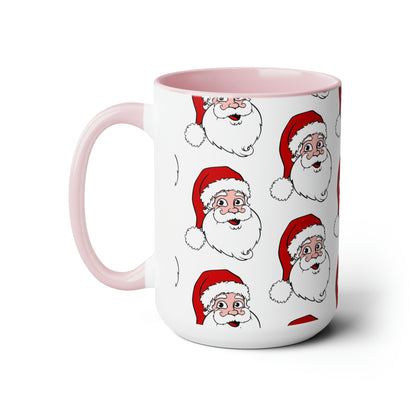 Two-Tone Coffee Mugs, 15oz Christmas Mug Holiday Season Gift Giving Family Gathering Yuletides Season Family Gifts Christmas Day Cup