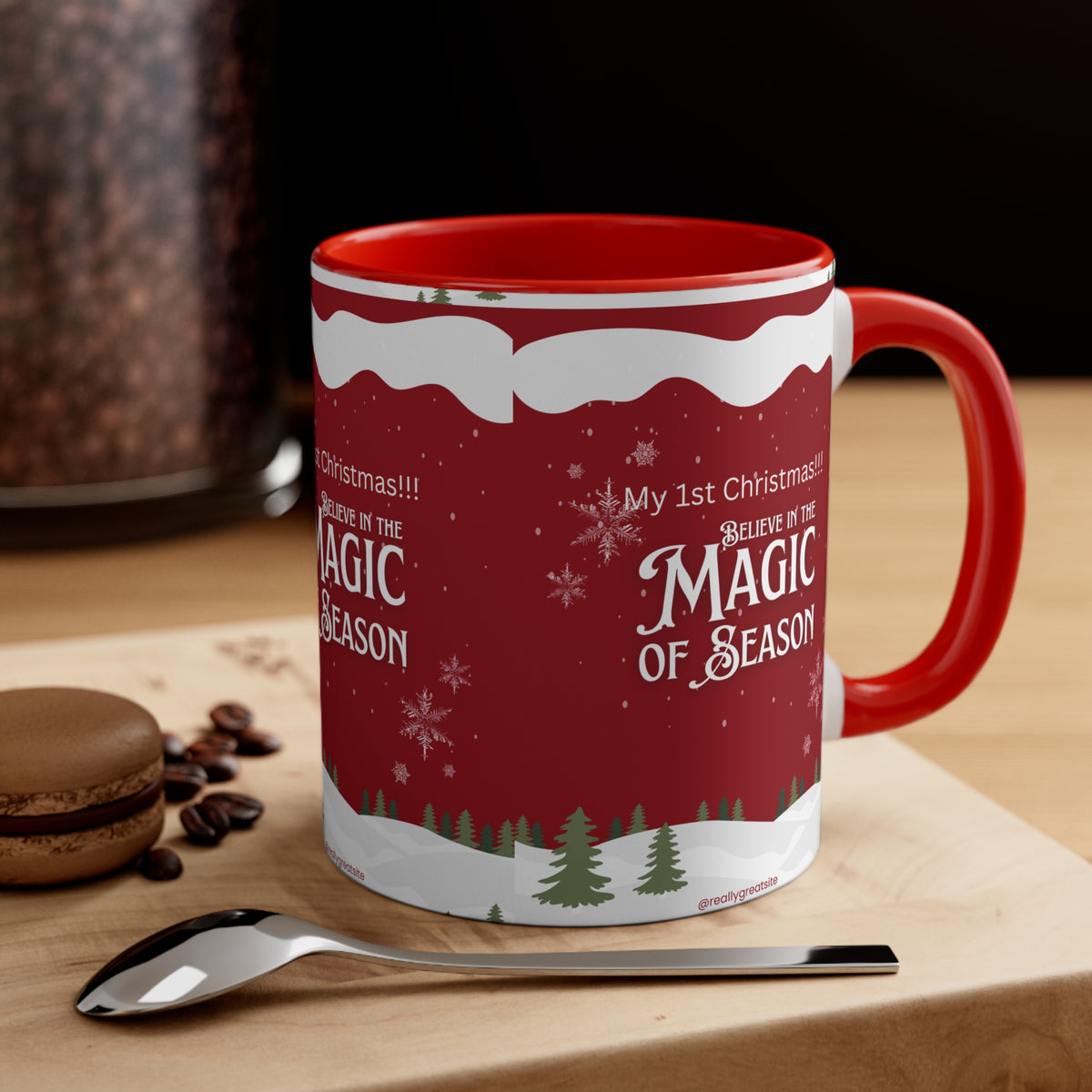 Accent Coffee Mug, 11oz Merry Christmas Holiday Gifts Christmas Holiday Season Gift Giving Family Gathering Yuletides Season Family Gifts Christmas Day Candle