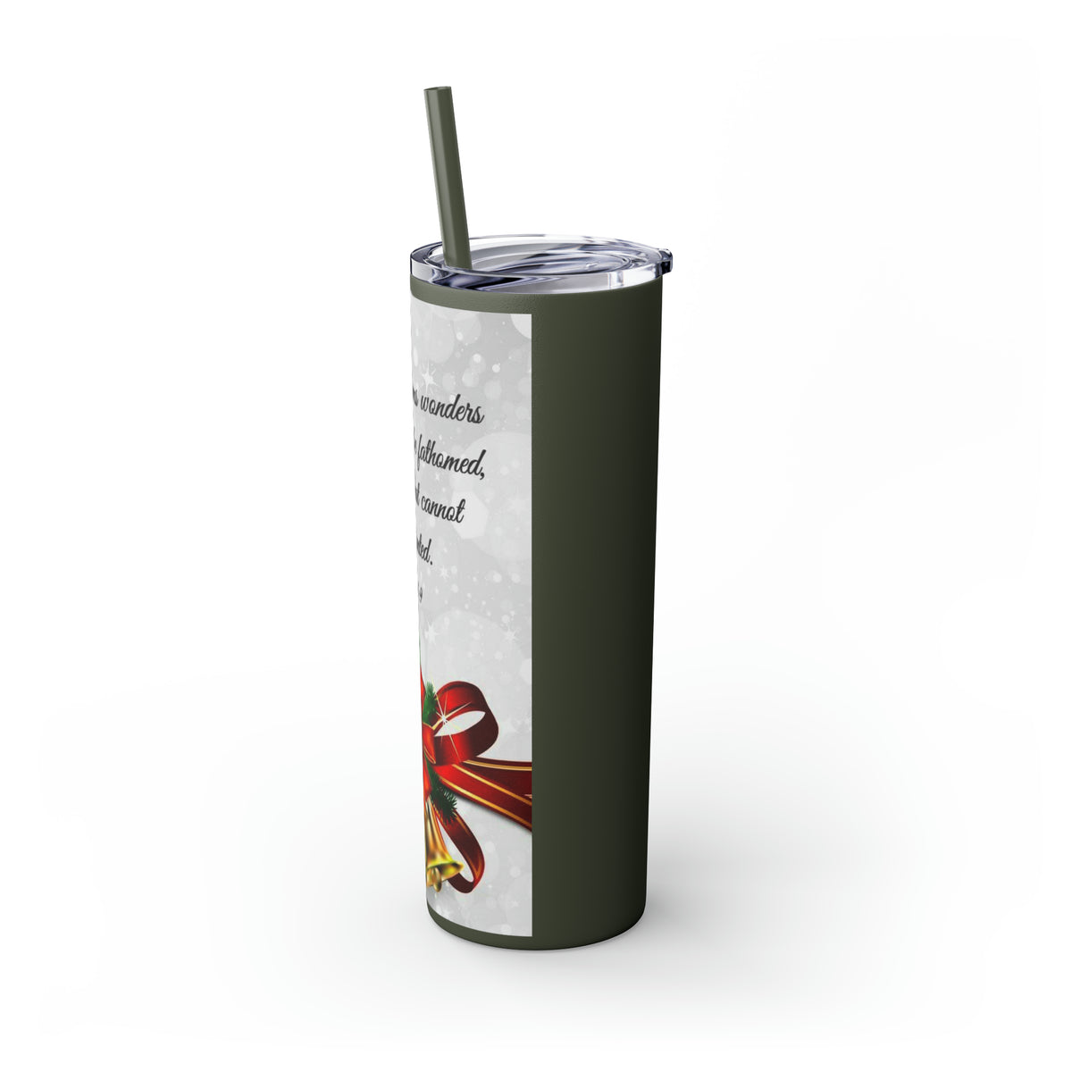 Skinny Tumbler with Straw, 20oz Christmas Holiday Season Gift Giving Family Gathering Yuletides Season Family Gifts Christmas Day Tumbler