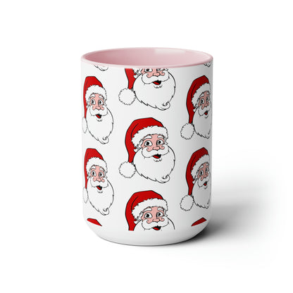 Two-Tone Coffee Mugs, 15oz Christmas Mug Holiday Season Gift Giving Family Gathering Yuletides Season Family Gifts Christmas Day Cup