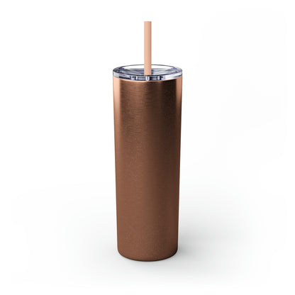 Skinny Tumbler with Straw, 20oz Christmas Holiday Season Gift Giving Family Gathering Yuletides Season Family Gifts Christmas Day Tumbler