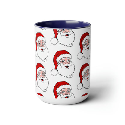 Two-Tone Coffee Mugs, 15oz Christmas Mug Holiday Season Gift Giving Family Gathering Yuletides Season Family Gifts Christmas Day Cup
