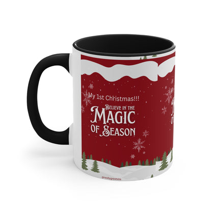 Accent Coffee Mug, 11oz Merry Christmas Holiday Gifts Christmas Holiday Season Gift Giving Family Gathering Yuletides Season Family Gifts Christmas Day Candle
