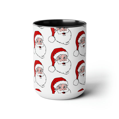 Two-Tone Coffee Mugs, 15oz Christmas Mug Holiday Season Gift Giving Family Gathering Yuletides Season Family Gifts Christmas Day Cup