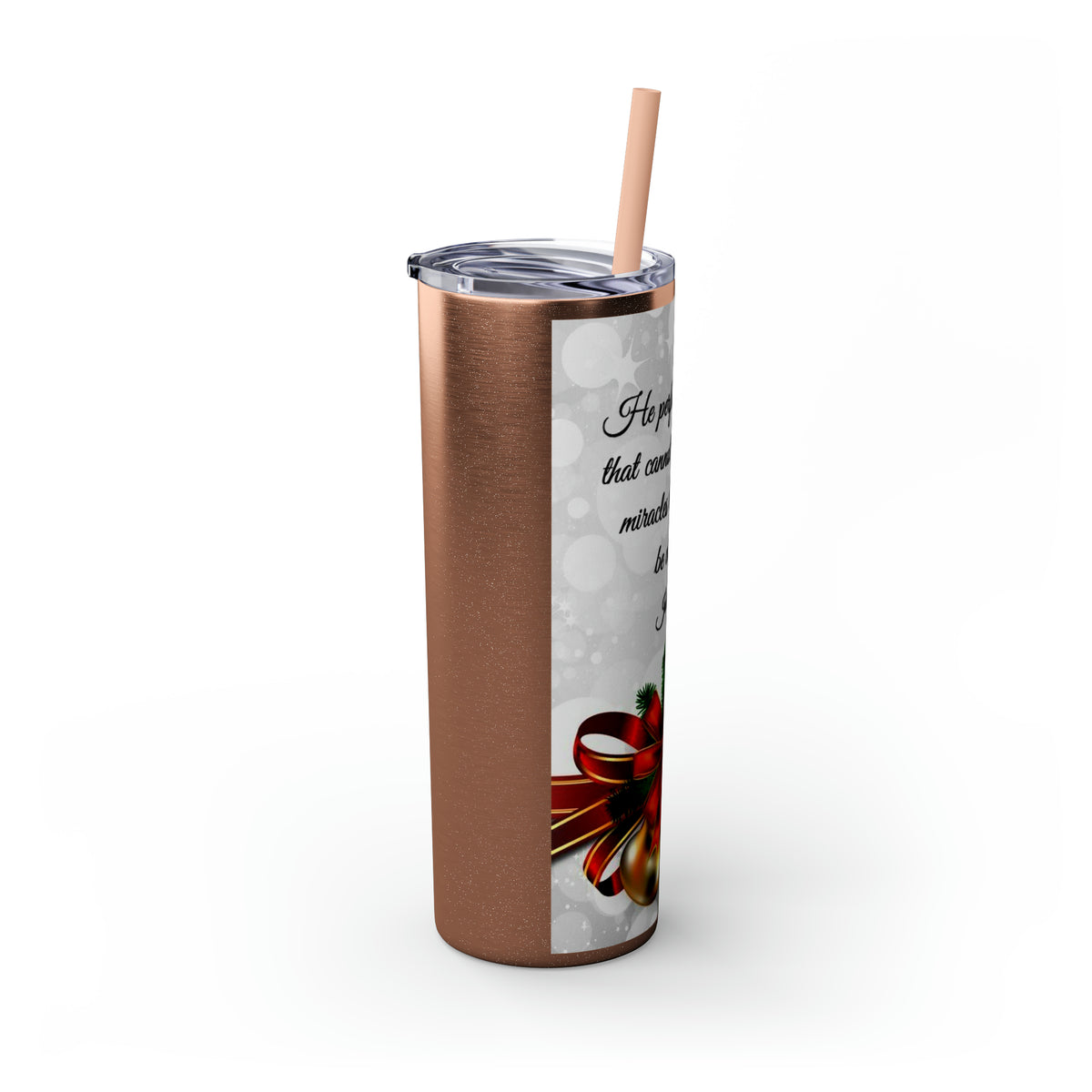 Skinny Tumbler with Straw, 20oz Christmas Holiday Season Gift Giving Family Gathering Yuletides Season Family Gifts Christmas Day Tumbler
