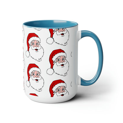 Two-Tone Coffee Mugs, 15oz Christmas Mug Holiday Season Gift Giving Family Gathering Yuletides Season Family Gifts Christmas Day Cup