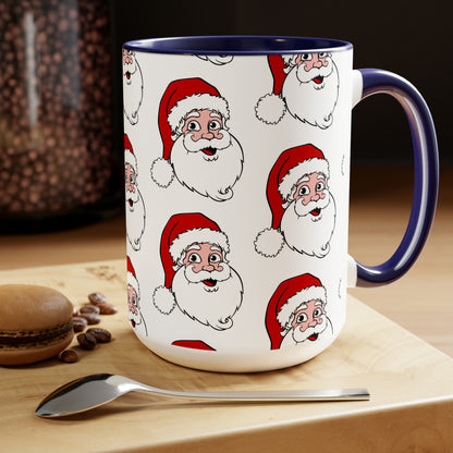 Two-Tone Coffee Mugs, 15oz Christmas Mug Holiday Season Gift Giving Family Gathering Yuletides Season Family Gifts Christmas Day Cup