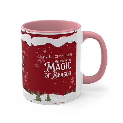 Accent Coffee Mug, 11oz Merry Christmas Holiday Gifts Christmas Holiday Season Gift Giving Family Gathering Yuletides Season Family Gifts Christmas Day Candle