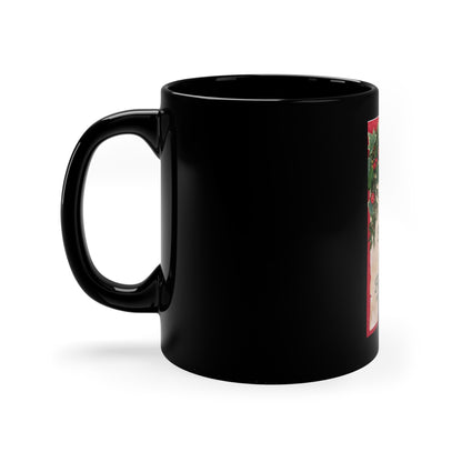 Black Coffee Mug, 11oz Christmas Mug Holiday Season Gift Giving Family Gathering Yuletides Season Family Gifts Christmas Day Cup