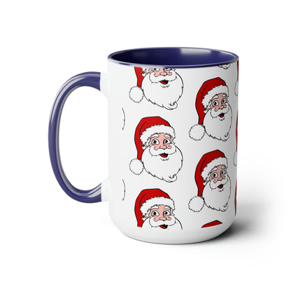 Two-Tone Coffee Mugs, 15oz Christmas Mug Holiday Season Gift Giving Family Gathering Yuletides Season Family Gifts Christmas Day Cup
