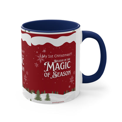 Accent Coffee Mug, 11oz Merry Christmas Holiday Gifts Christmas Holiday Season Gift Giving Family Gathering Yuletides Season Family Gifts Christmas Day Candle