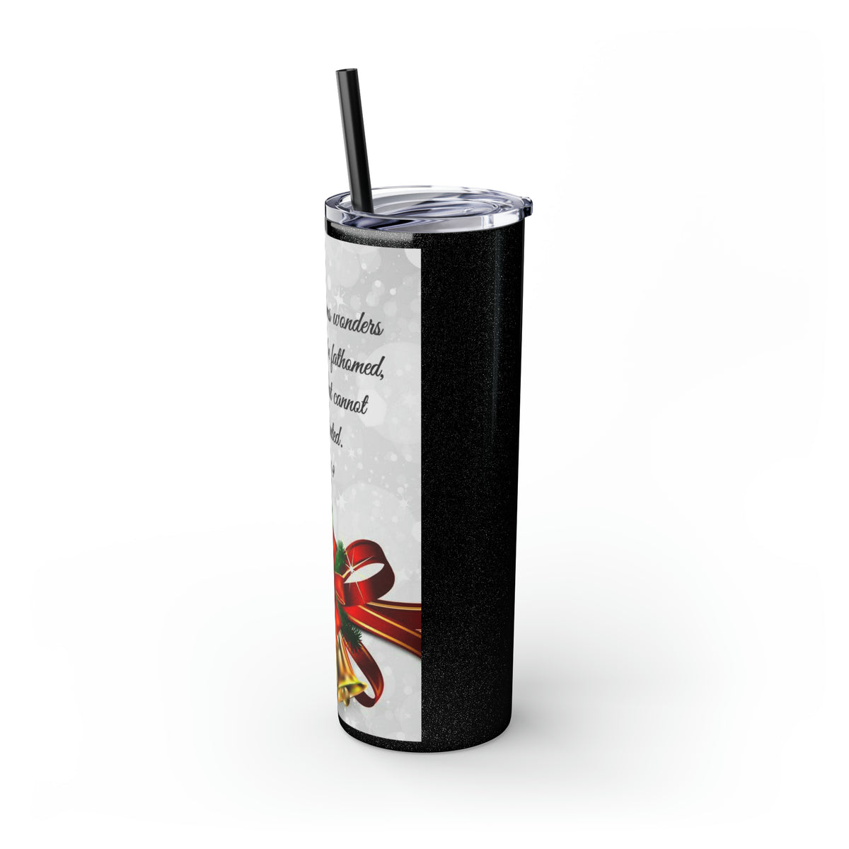 Skinny Tumbler with Straw, 20oz Christmas Holiday Season Gift Giving Family Gathering Yuletides Season Family Gifts Christmas Day Tumbler