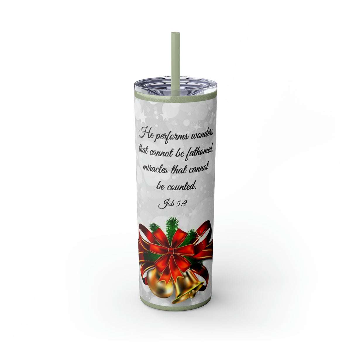 Skinny Tumbler with Straw, 20oz Christmas Holiday Season Gift Giving Family Gathering Yuletides Season Family Gifts Christmas Day Tumbler