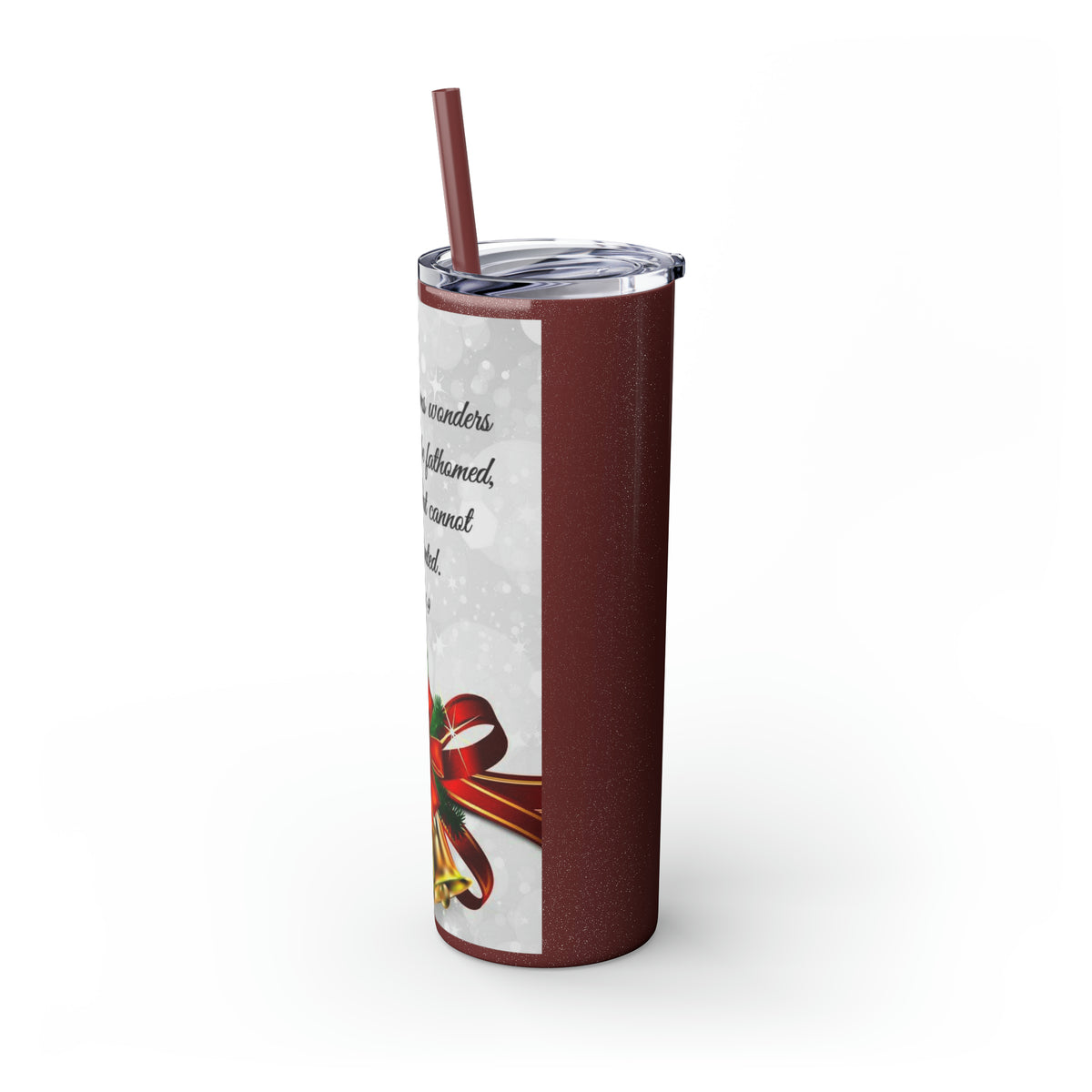 Skinny Tumbler with Straw, 20oz Christmas Holiday Season Gift Giving Family Gathering Yuletides Season Family Gifts Christmas Day Tumbler