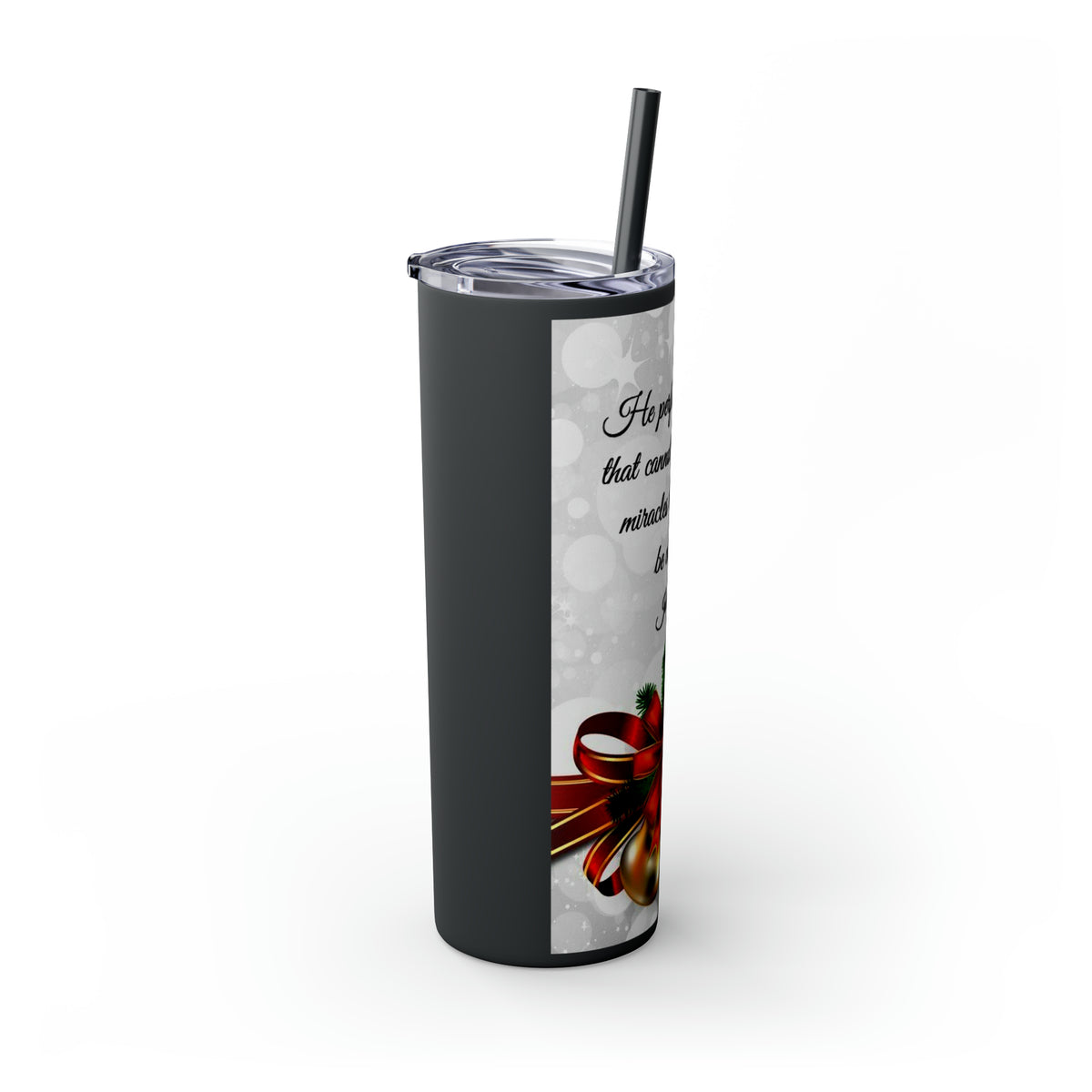 Skinny Tumbler with Straw, 20oz Christmas Holiday Season Gift Giving Family Gathering Yuletides Season Family Gifts Christmas Day Tumbler