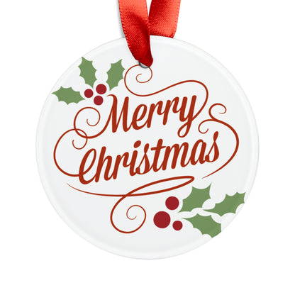 Acrylic Ornament with Ribbon Christmas Decorations Holiday Season Gift Giving Family Gathering Yuletides Season Family Gifts Christmas Day
