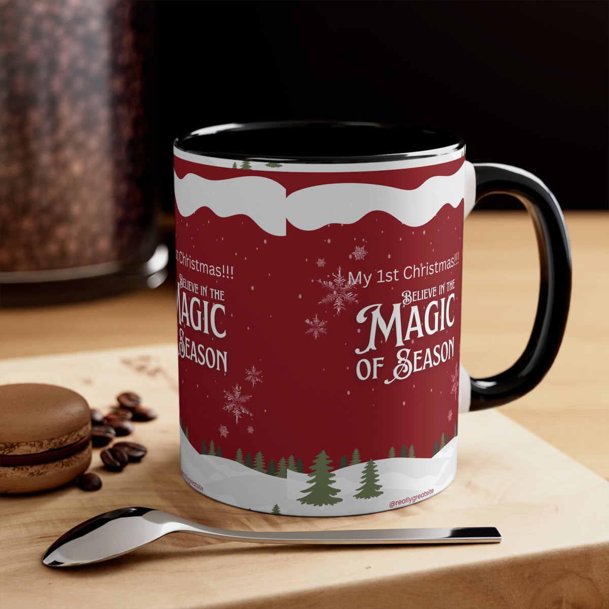Accent Coffee Mug, 11oz Merry Christmas Holiday Gifts Christmas Holiday Season Gift Giving Family Gathering Yuletides Season Family Gifts Christmas Day Candle