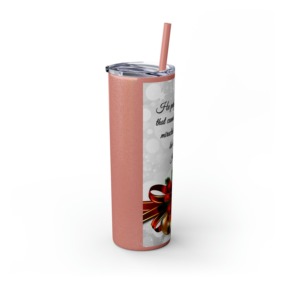 Skinny Tumbler with Straw, 20oz Christmas Holiday Season Gift Giving Family Gathering Yuletides Season Family Gifts Christmas Day Tumbler