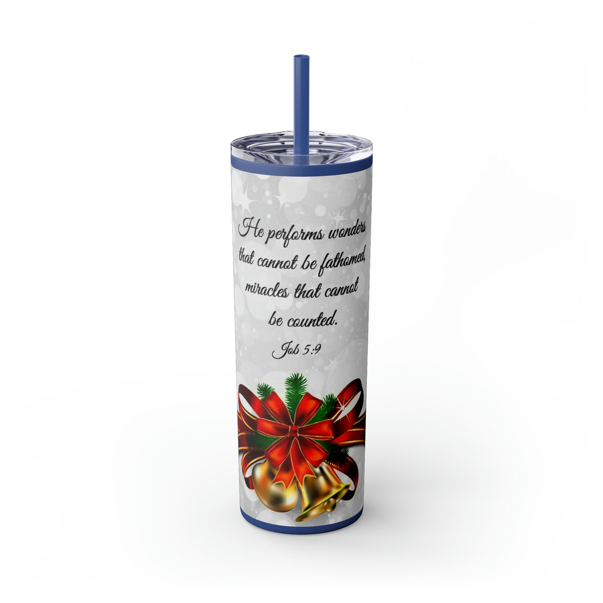 Skinny Tumbler with Straw, 20oz Christmas Holiday Season Gift Giving Family Gathering Yuletides Season Family Gifts Christmas Day Tumbler