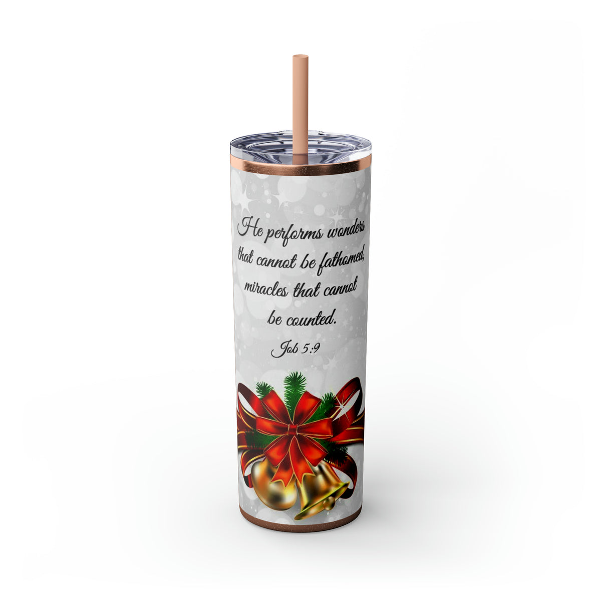 Skinny Tumbler with Straw, 20oz Christmas Holiday Season Gift Giving Family Gathering Yuletides Season Family Gifts Christmas Day Tumbler